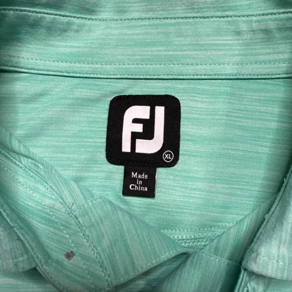 FootJoy Golf Polo Athletic Fit Green Dry Fitting Golf Shirt Mens Size XL w/patch - Picture 3 of 8